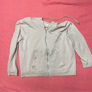 Quince Light Pink Zip Hoodie Large